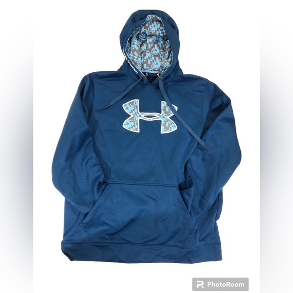 Under Armour Other - Under Armour Men’s Black and Blue Loose Fit Fleece Hoodie Size XL